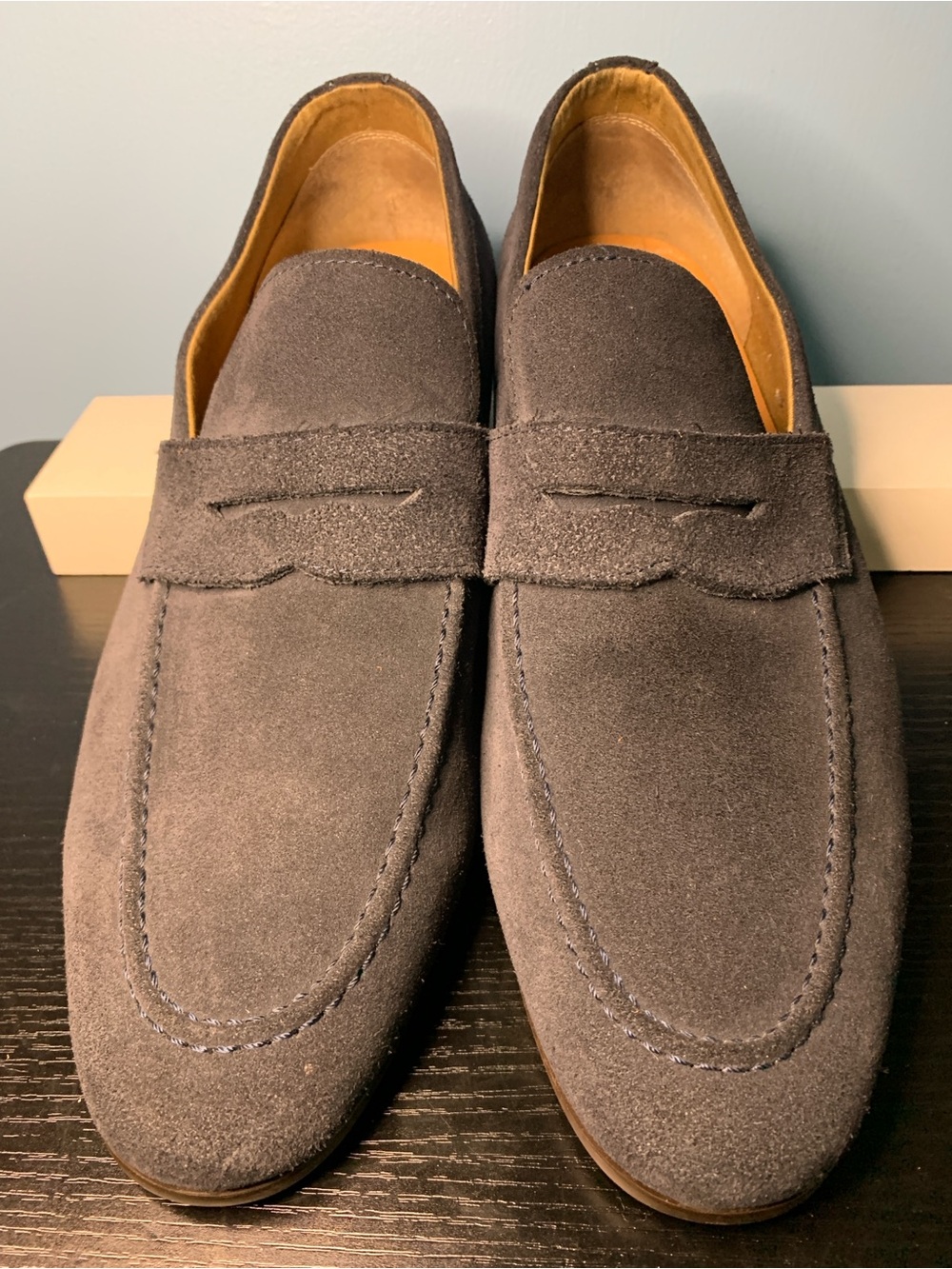 Aldo Men's Suede Penny Loafers in Navy
